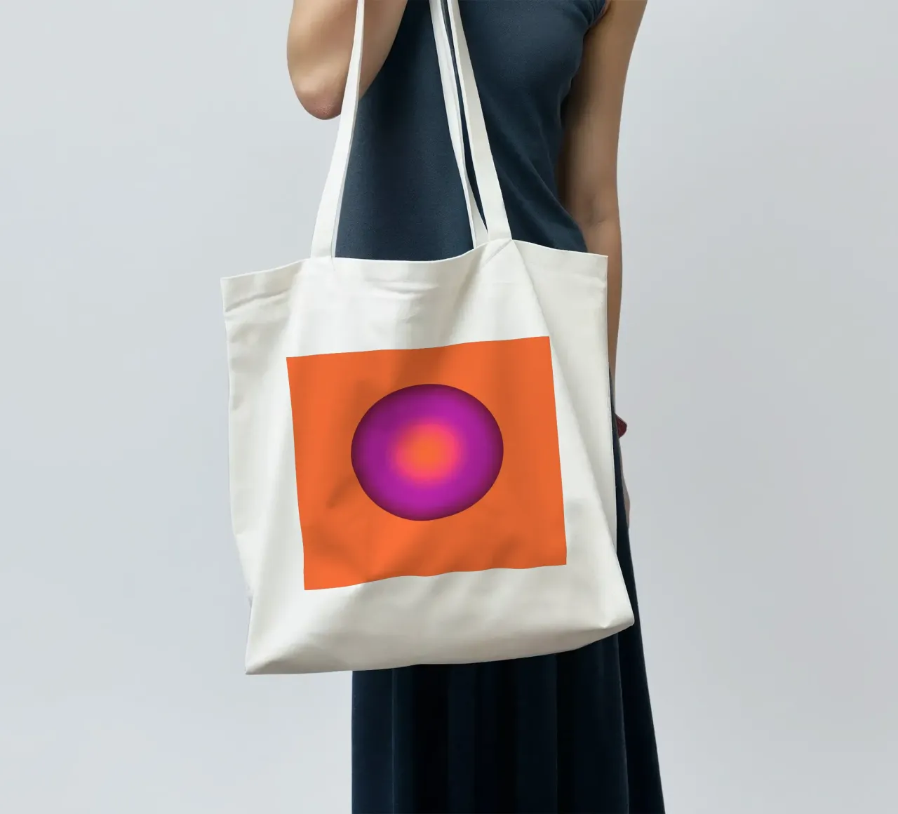 Kugel Design in lilla e arancione borsa in juta da BenCoStyle