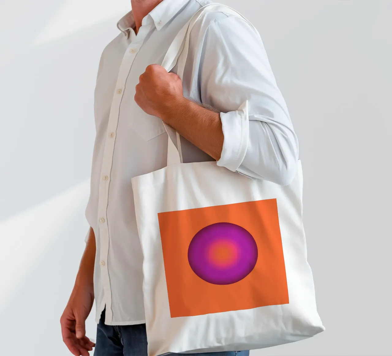 Kugel Design in lilla e arancione borsa in juta da BenCoStyle