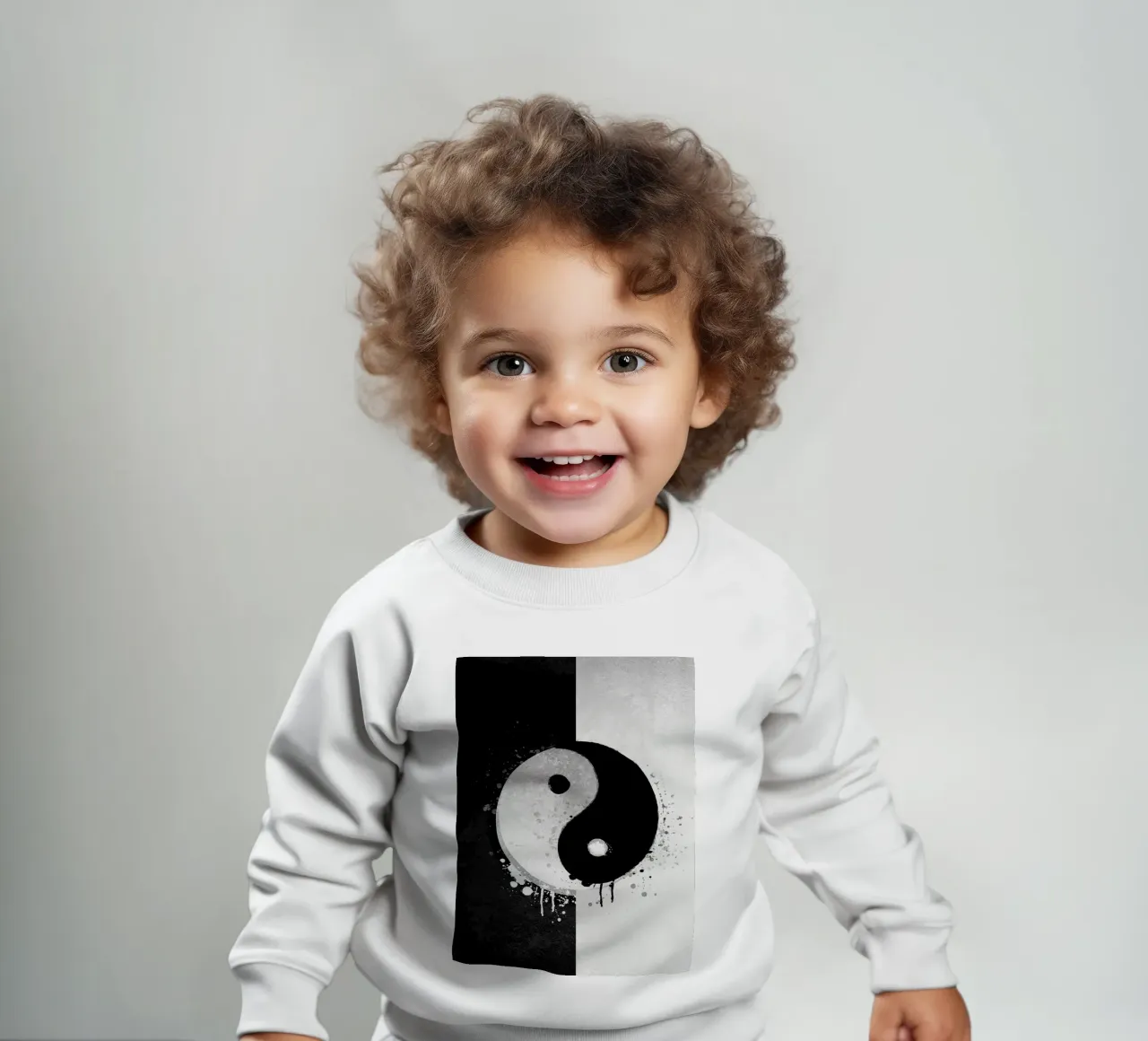 Bianco e nero Yin Yang felpa neonato da Racheal Perez Mata
