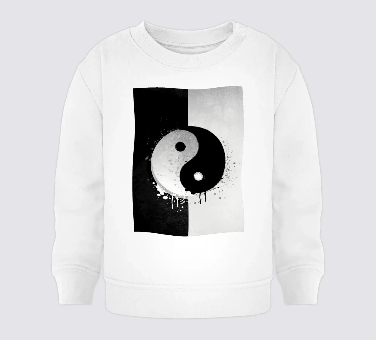 Bianco e nero Yin Yang felpa neonato da Racheal Perez Mata