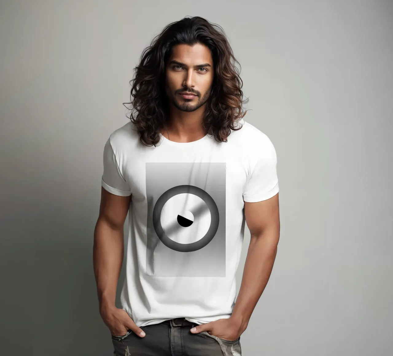 Grijs ontwerp met kleurverloop t-shirt van BenCoStyle