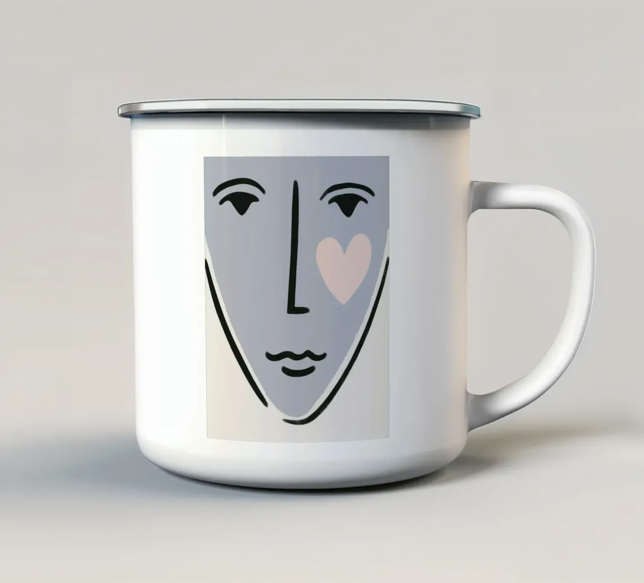 Dichiarazione d'amore | Viso con cuore tazza in smalto da Autofocus