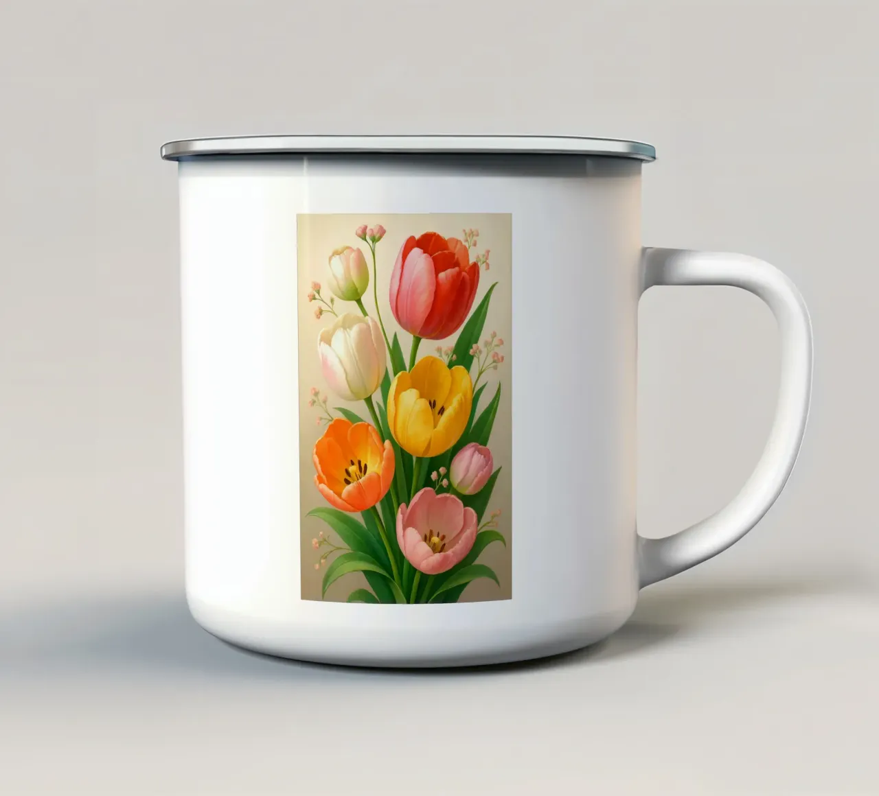 Tulip Flowers tazza in smalto da Catur Creative