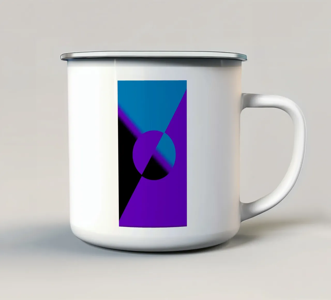 Illustrazione astratta in viola e blu tazza in smalto da BenCoStyle