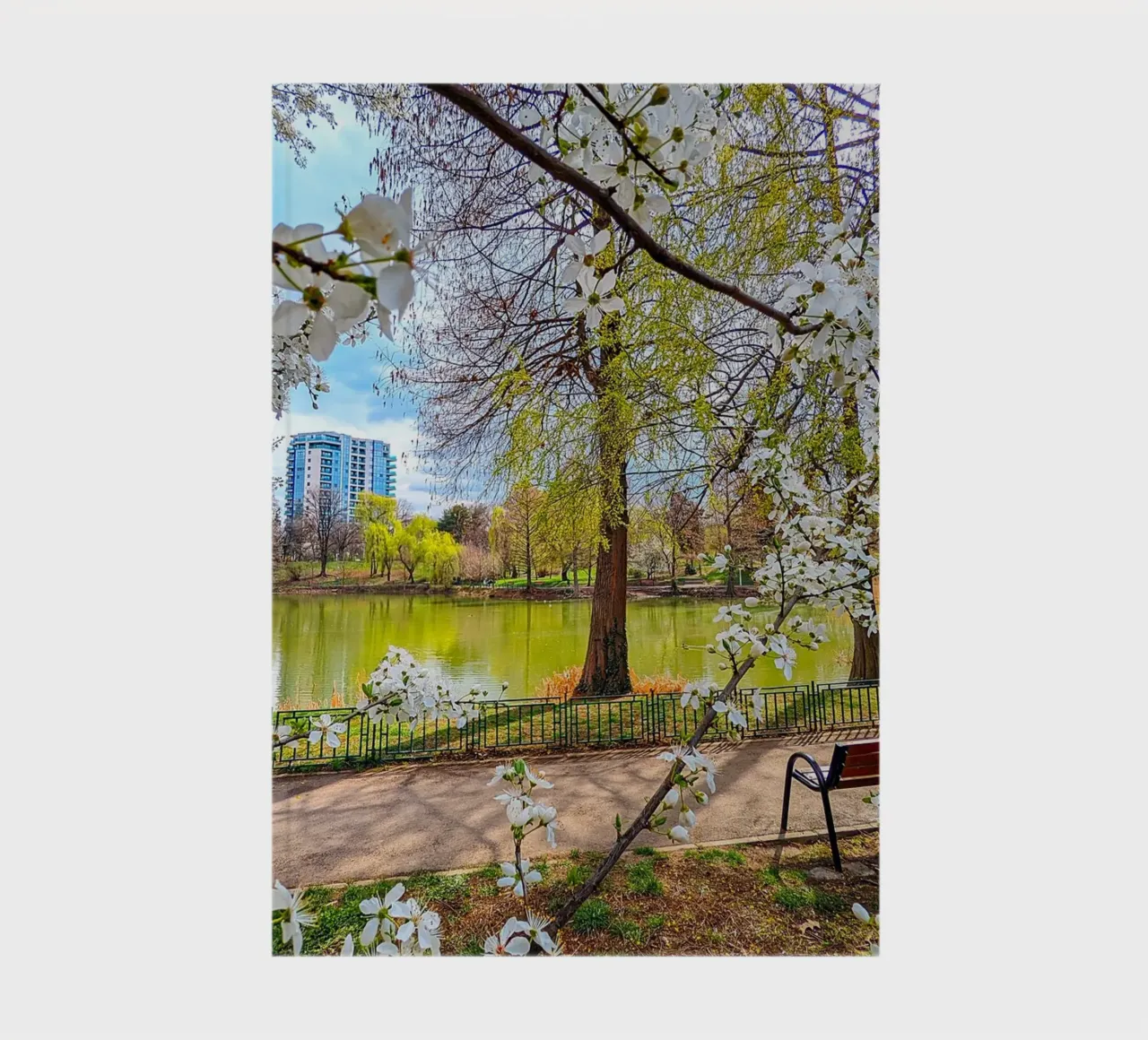 Spring Walk in the Park – Fine Art Print notebook by jay