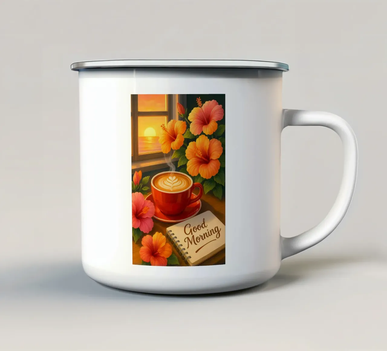 Flower With Coffee tazza in smalto da Jeff Studio