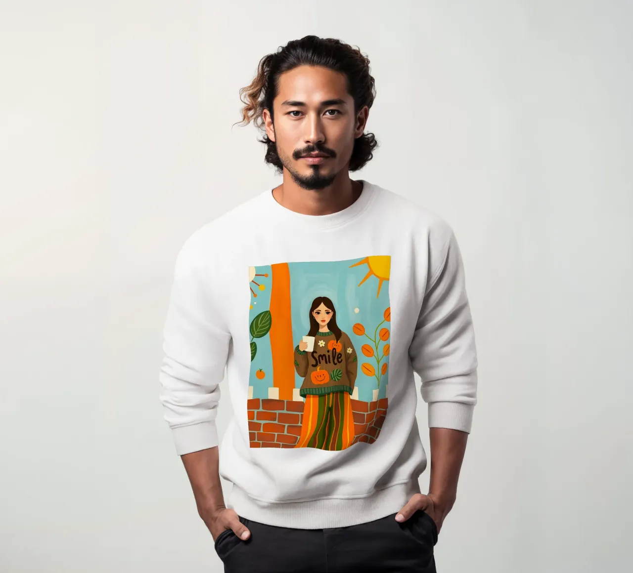 Donna calma in autunno felpa da ARTOMATIC