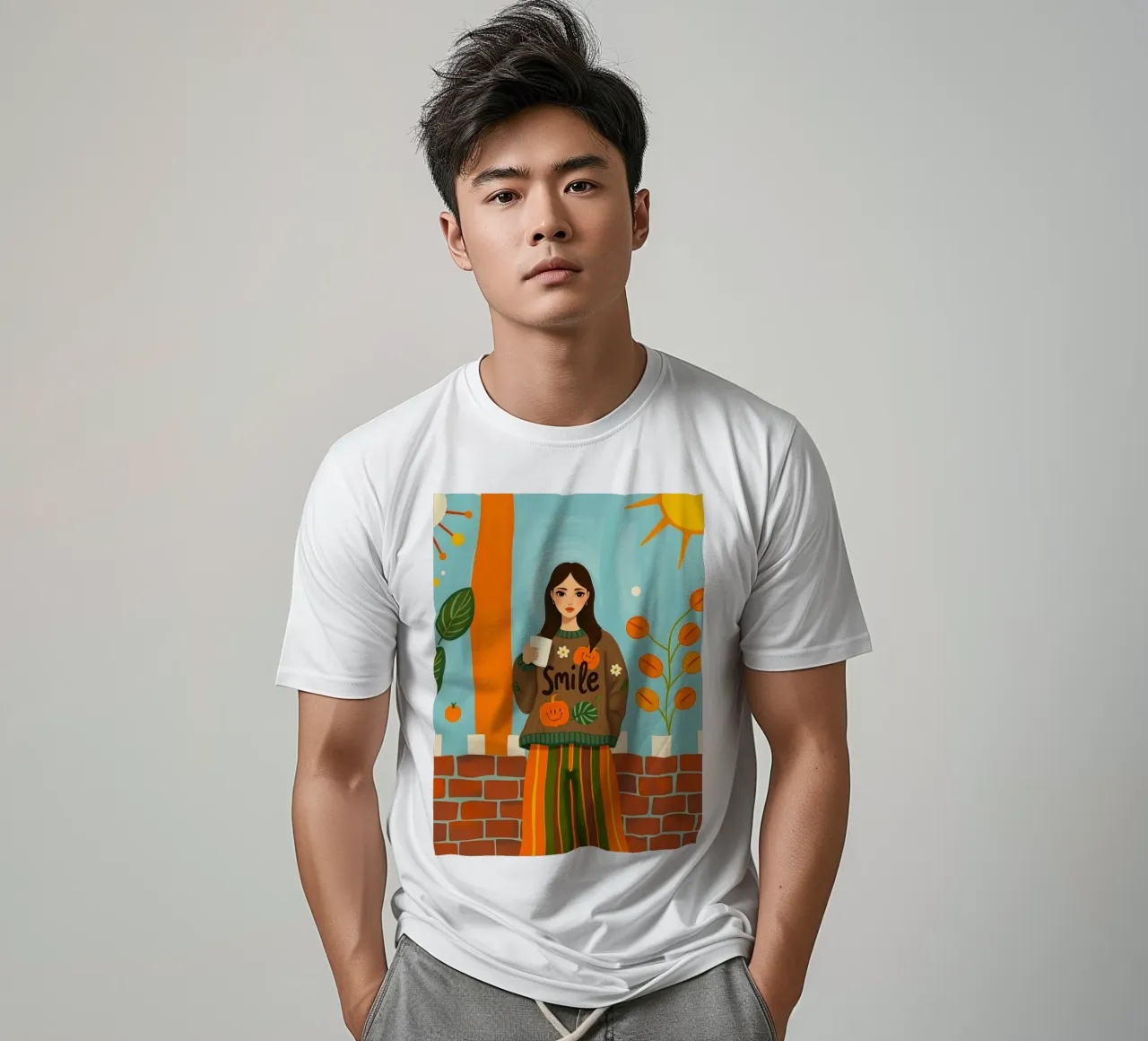 Donna calma in autunno t-shirt da ARTOMATIC