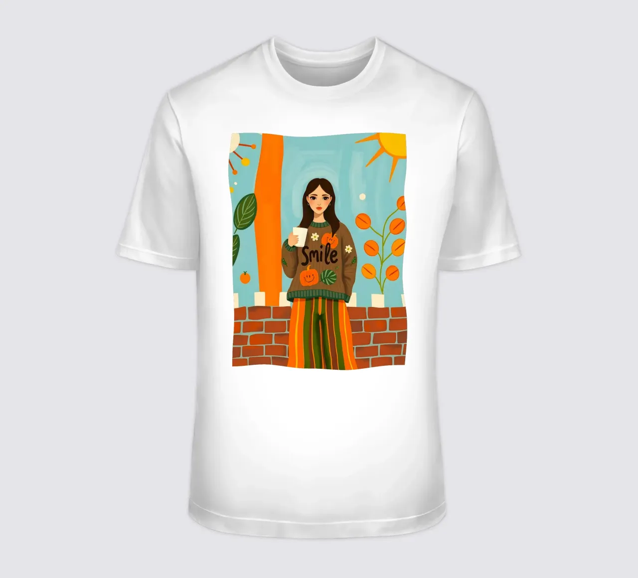 Donna calma in autunno t-shirt da ARTOMATIC