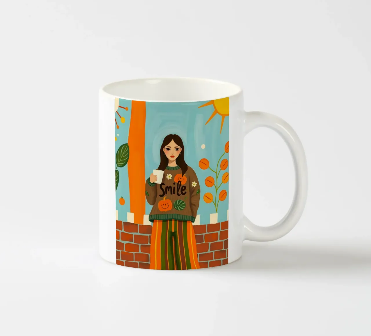 Donna calma in autunno tazza in ceramica da ARTOMATIC