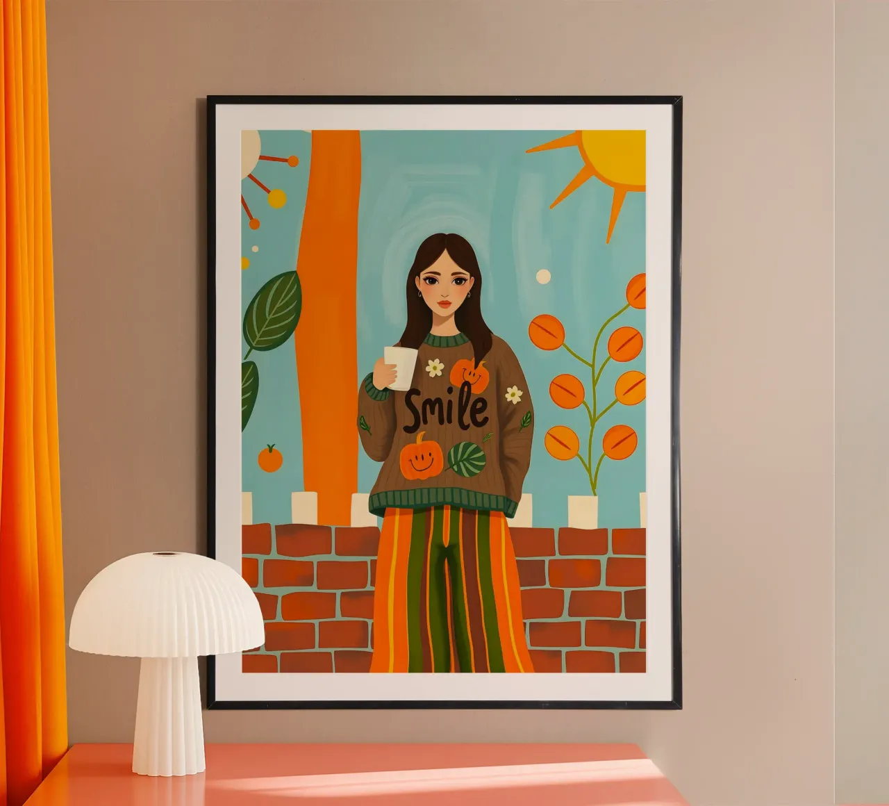 Donna calma in autunno carta hahnemühle da ARTOMATIC