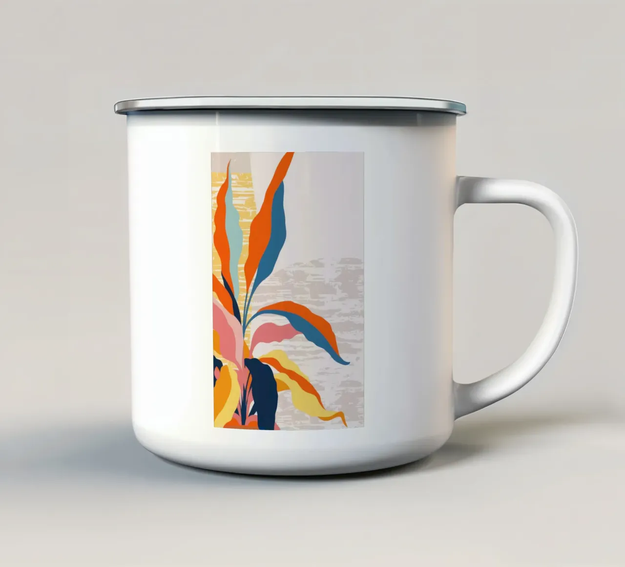 Elegante forma botanica tazza in smalto da Kala Martir
