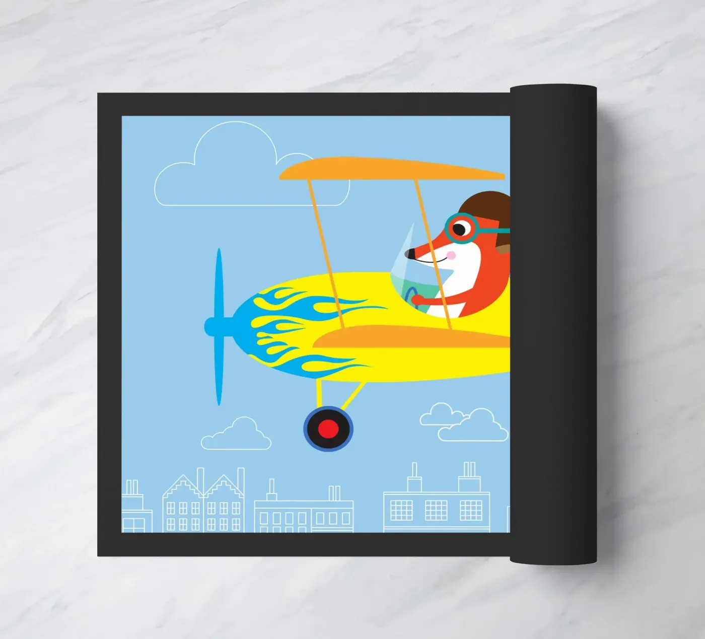 Fox and hare doormat by Looks n Brains