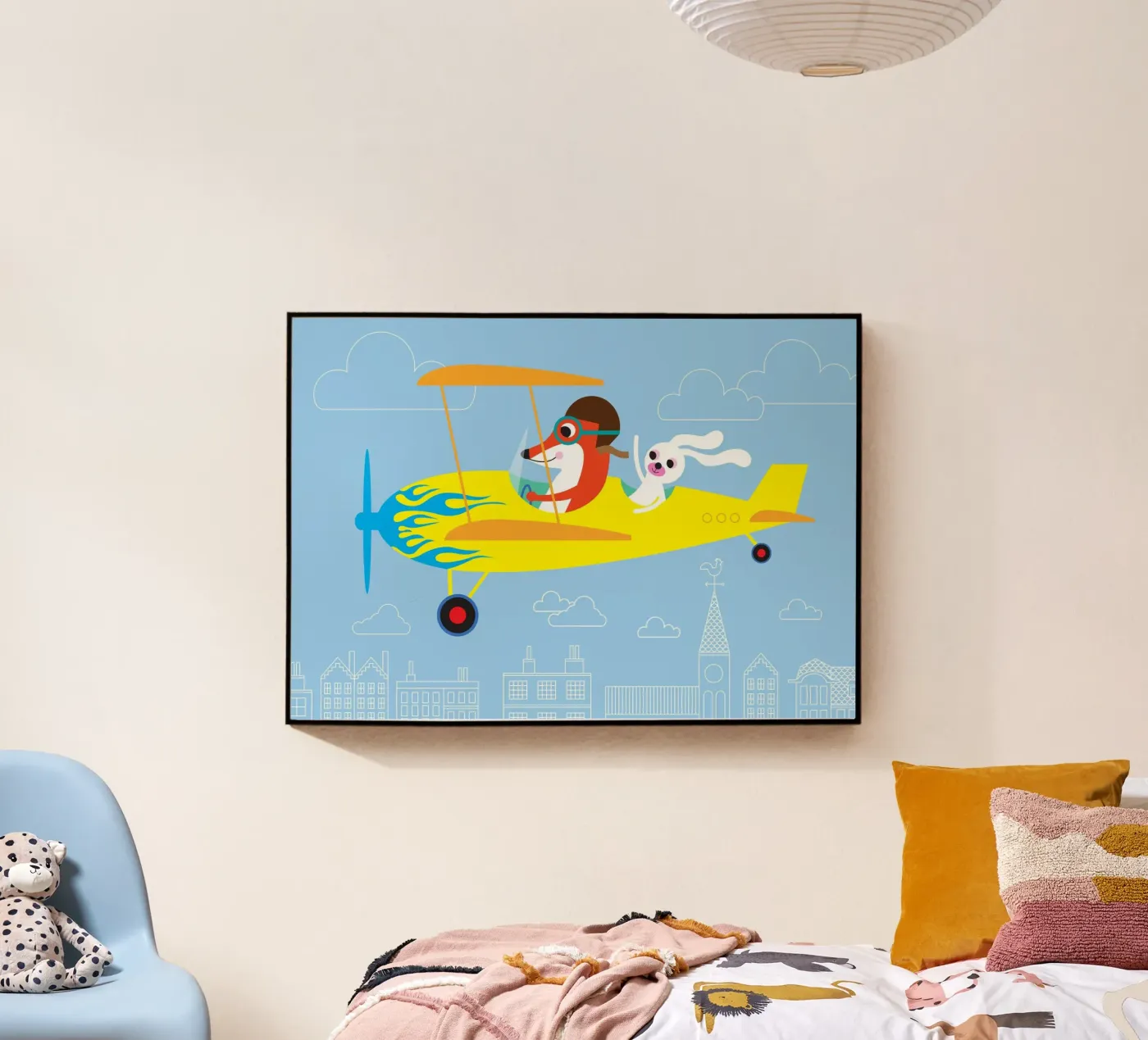 Vos en haas acryl van Looks n Brains