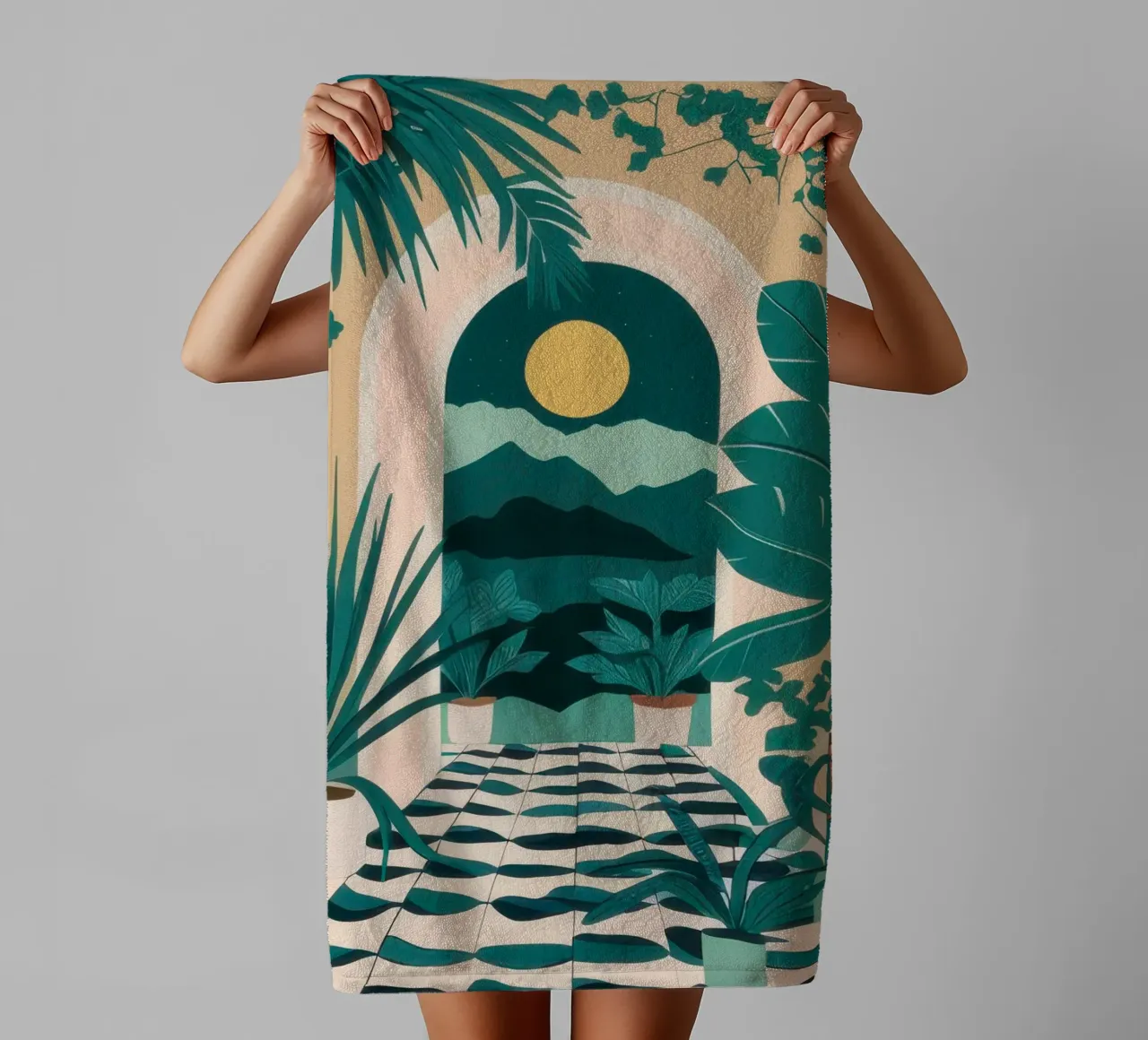 Verdant Archway Path towel by Kala Martir