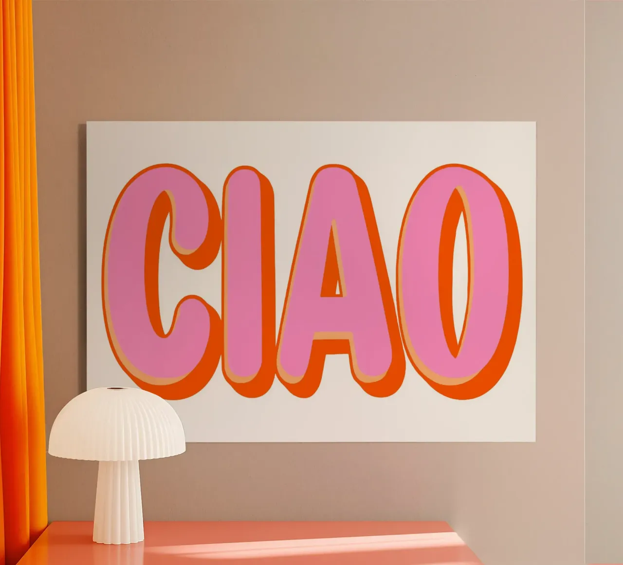 Ciao Retro Typography plexiglass da Attaboy Dsgn