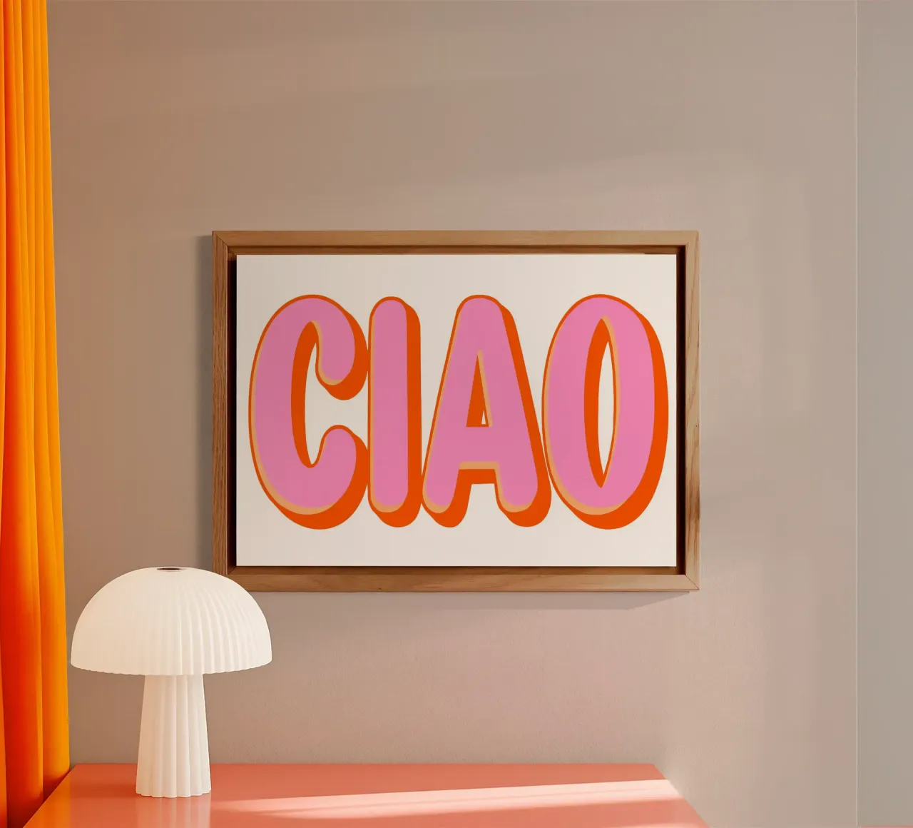 Ciao Retro Typography alluminio dibond da Attaboy Dsgn