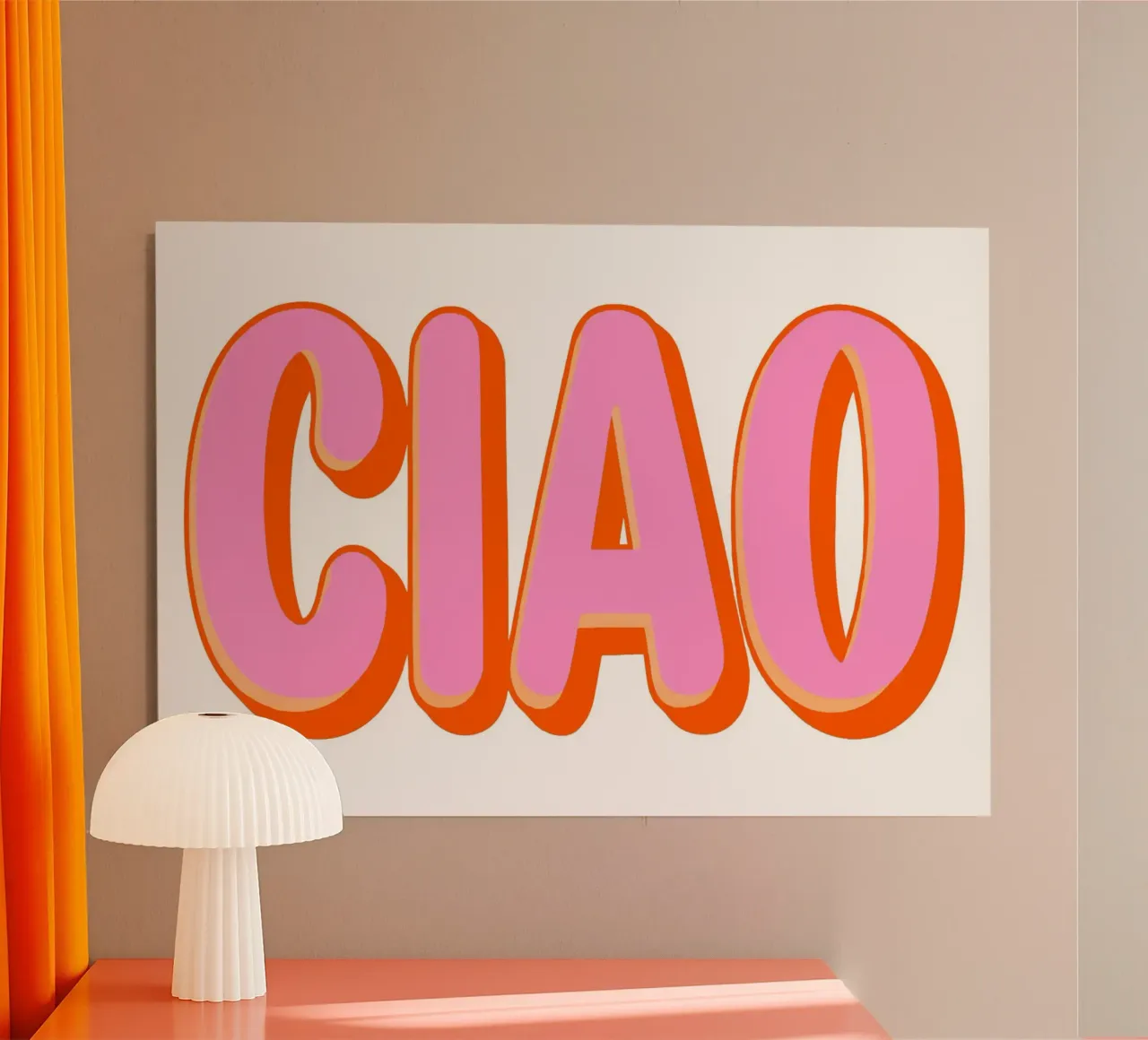 Ciao Retro Typography alluminio dibond da Attaboy Dsgn