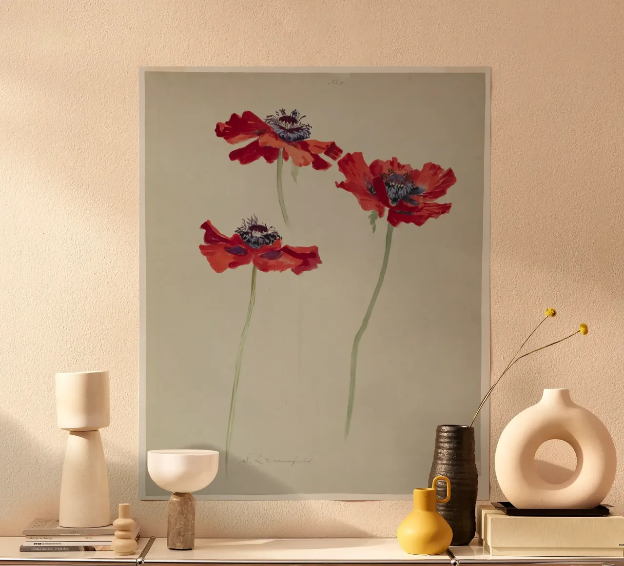 Three Studies of Poppies poster da vintageshop