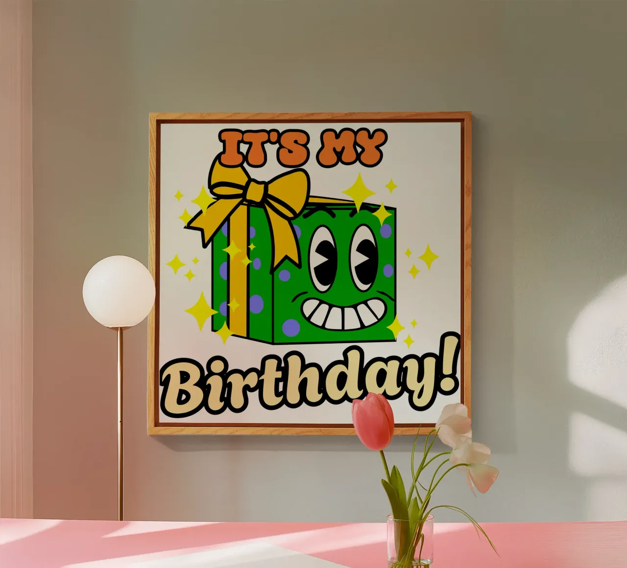 Grappig Verjaardag Schattig Cartoon Retro Vintage Cadeau acryl van sillyindustries