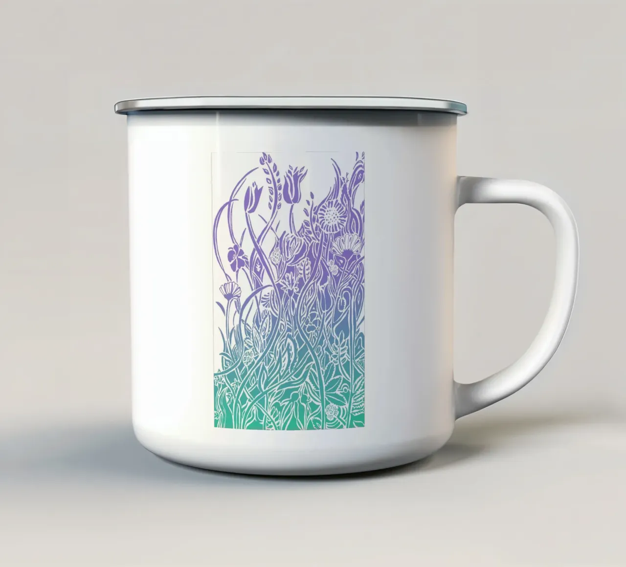 Silhouette di fine estate 2 tazza in smalto da PaperLine Art