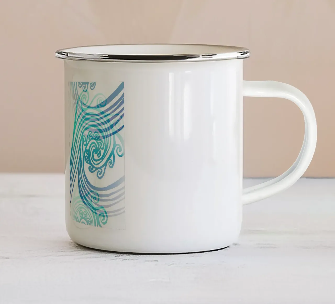 Mare di onde tazza in smalto da PaperLine Art
