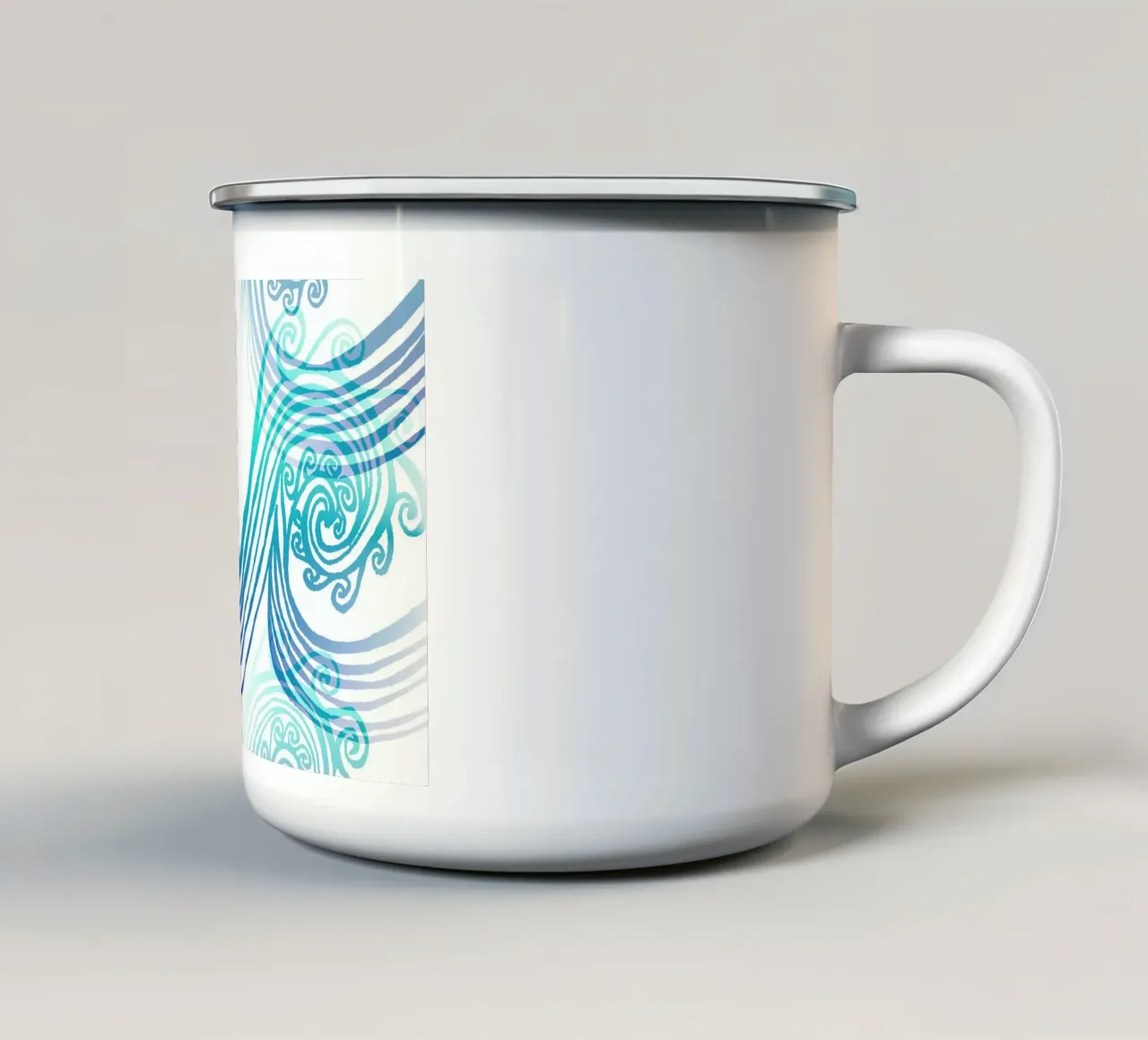 Mare di onde tazza in smalto da PaperLine Art