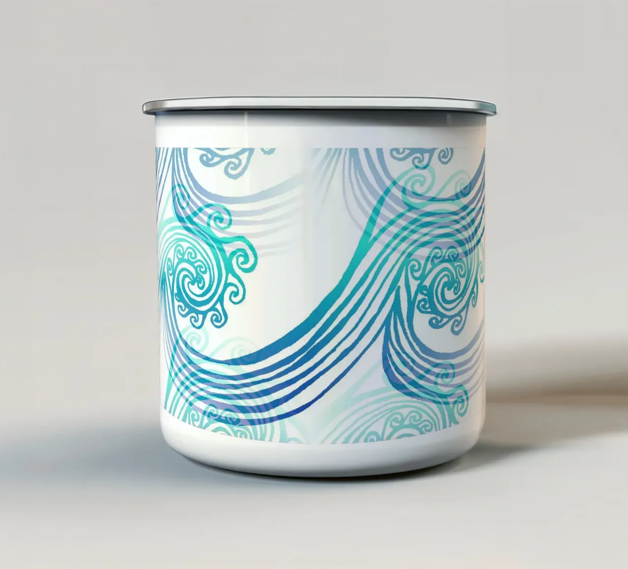 Mare di onde tazza in smalto da PaperLine Art