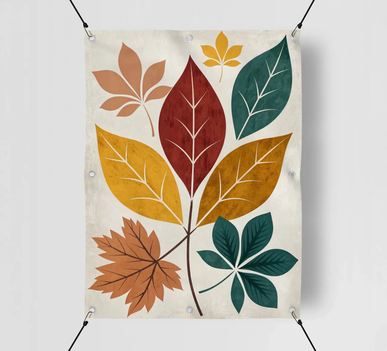 Medley di foglie d'autunno rustico telo in pvc da Artistic-shop