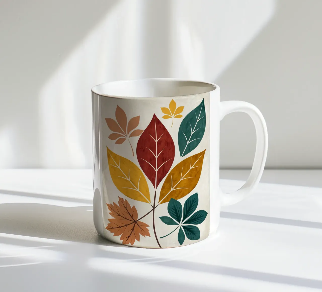 Medley di foglie d'autunno rustico tazza in ceramica da Artistic-shop