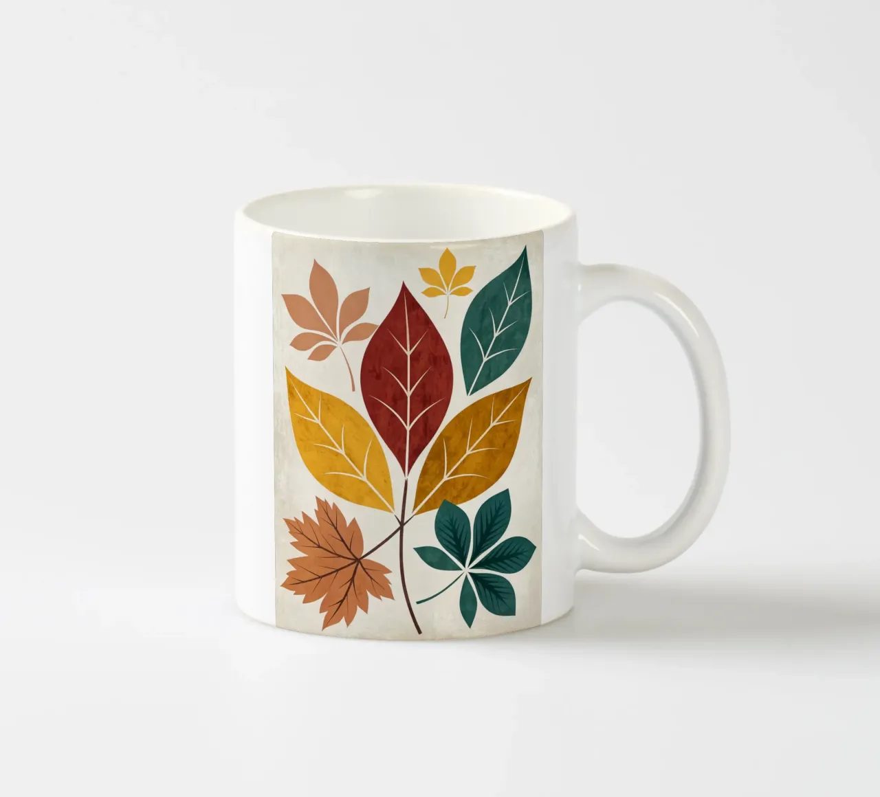 Medley di foglie d'autunno rustico tazza in ceramica da Artistic-shop
