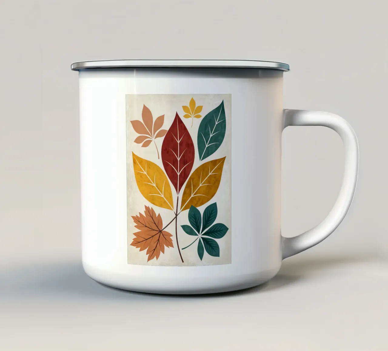 Medley di foglie d'autunno rustico tazza in smalto da Artistic-shop