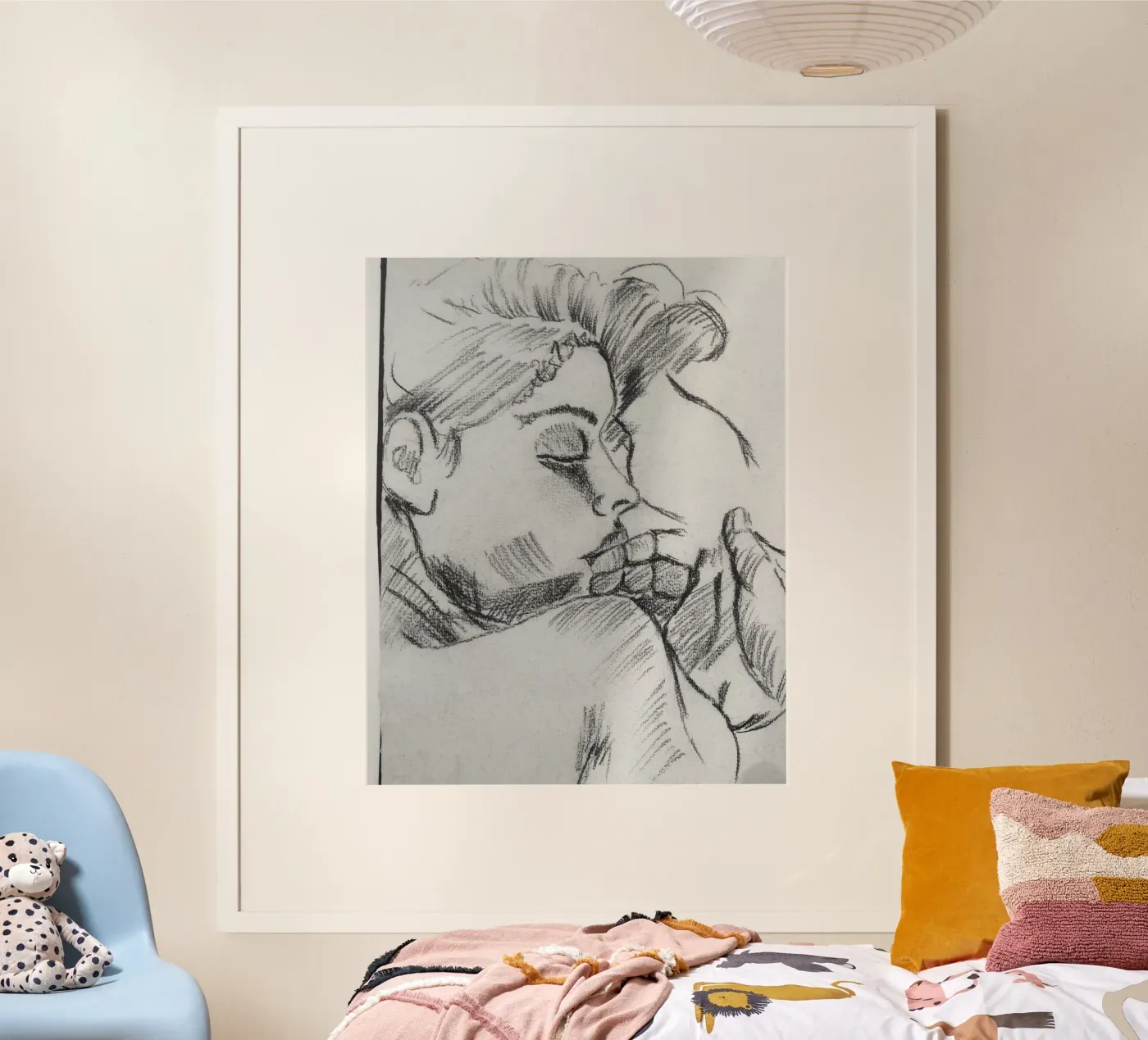 Tedere kus poster van PurePeachStudio