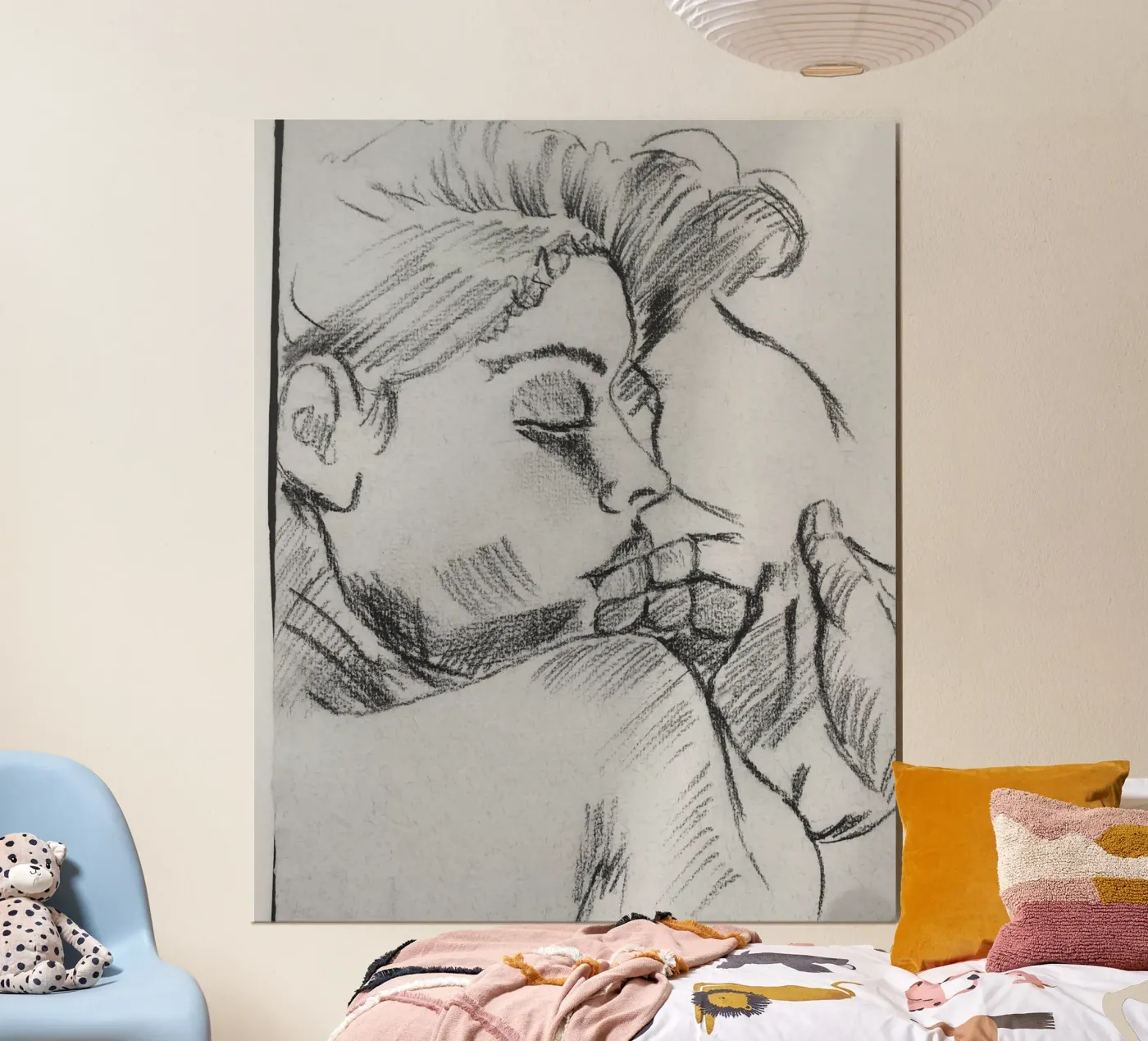 Tedere kus poster van PurePeachStudio