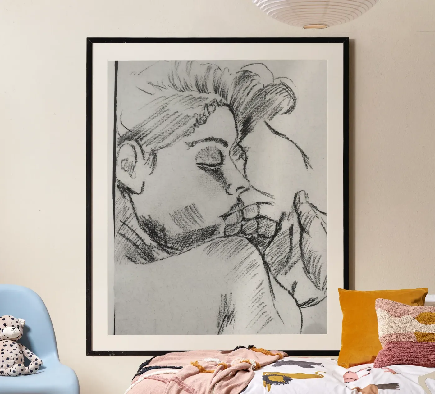 Tedere kus poster van PurePeachStudio