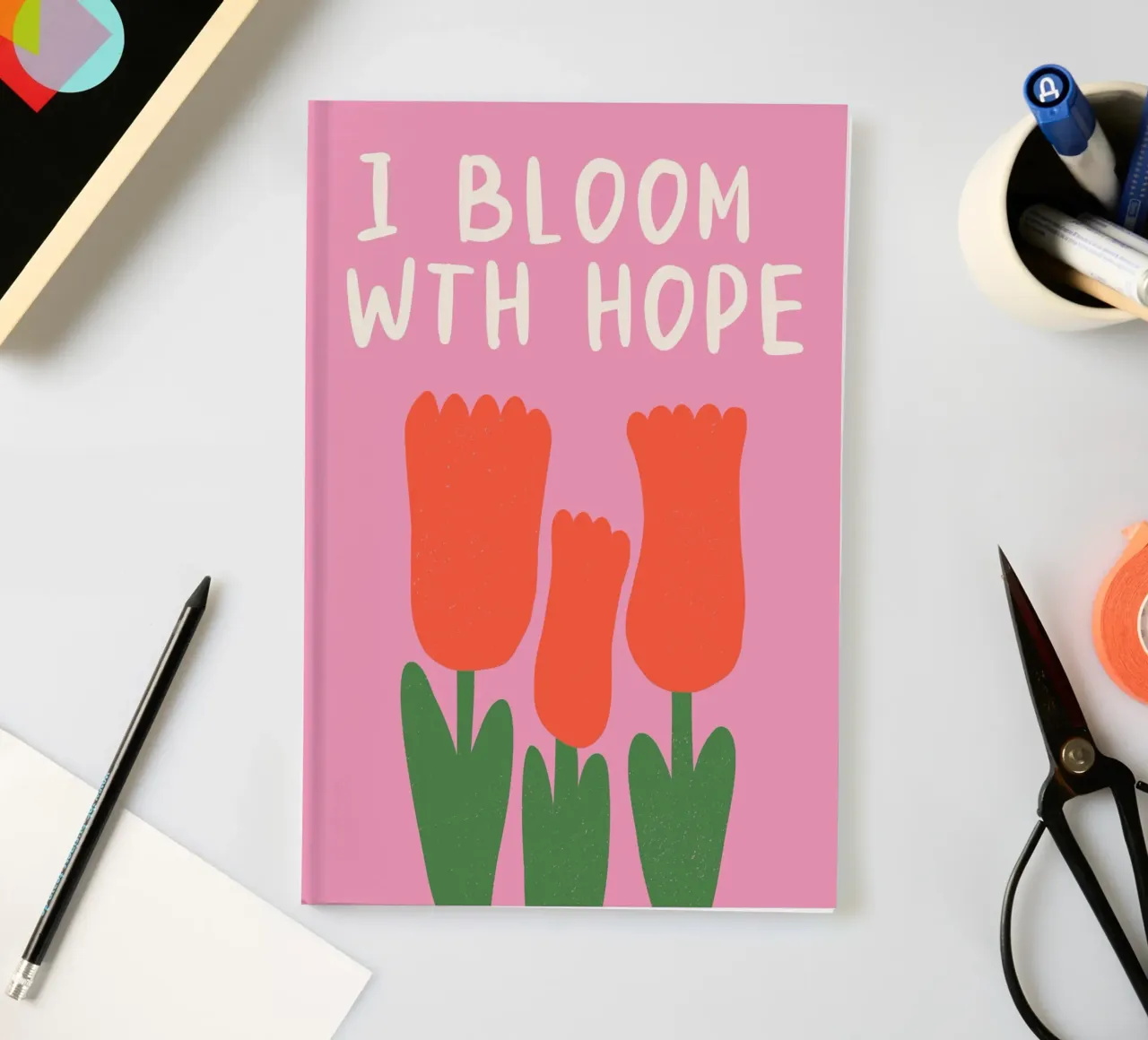 Bloom with Hope notebook by PurePeachStudio