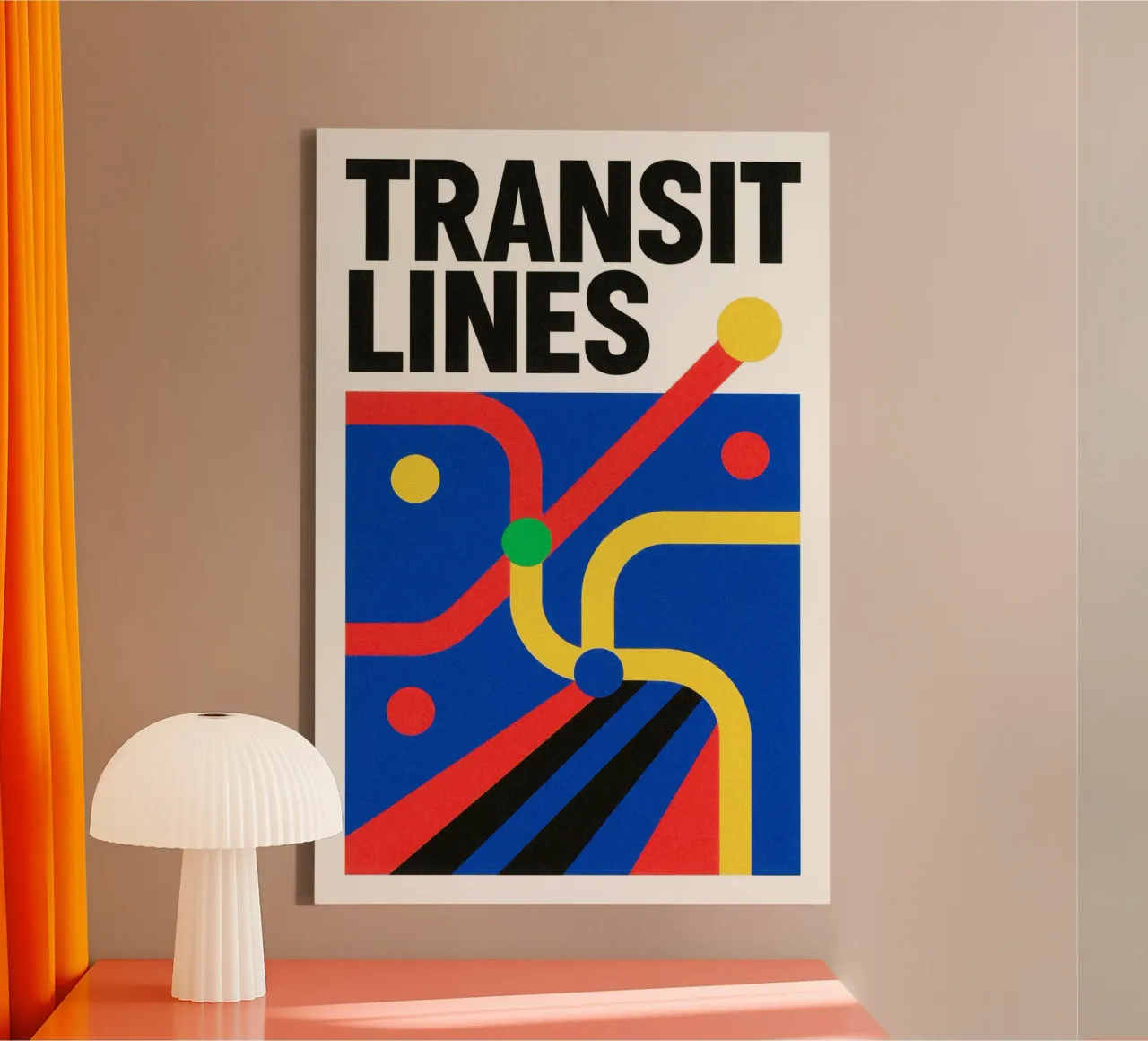 Metropolitan Transit: Abstract and Geometric Art canvas by Art Typo Essentiel