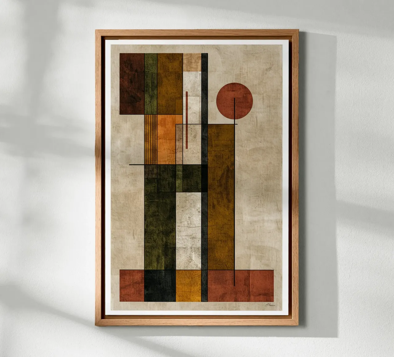 Autumn Symphony in Lines and Blocks canvas by Mosaic Dialogue