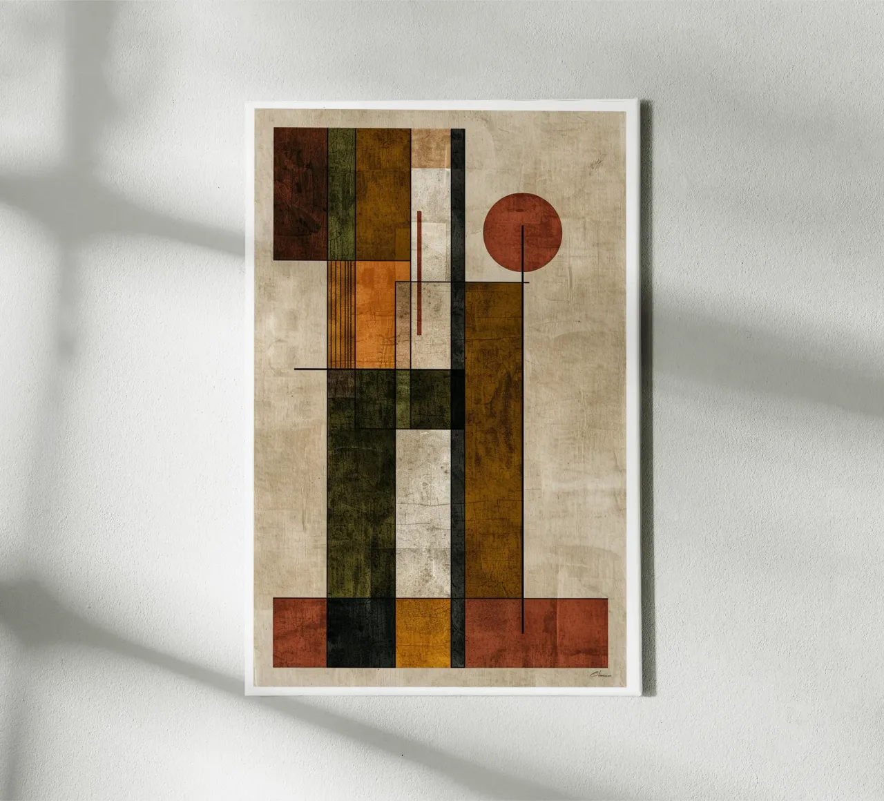 Autumn Symphony in Lines and Blocks canvas by Mosaic Dialogue