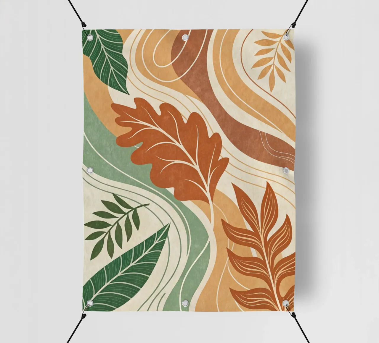 Foglie botaniche astratte di terra telo in pvc da Artistic-shop