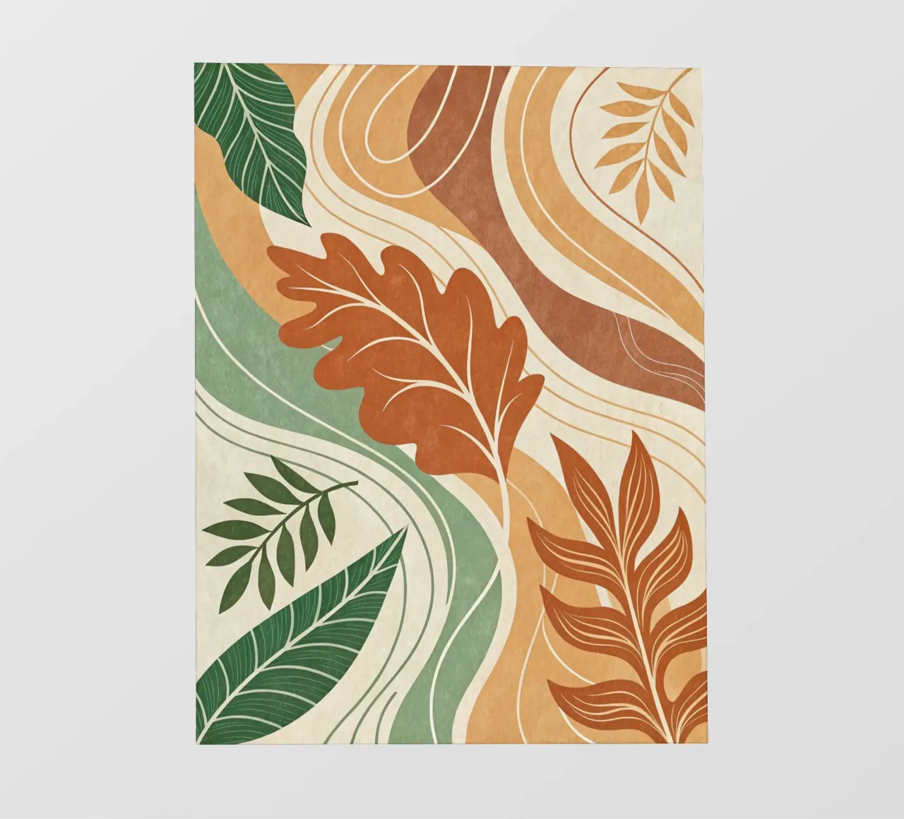 Foglie botaniche astratte di terra telo in pvc da Artistic-shop