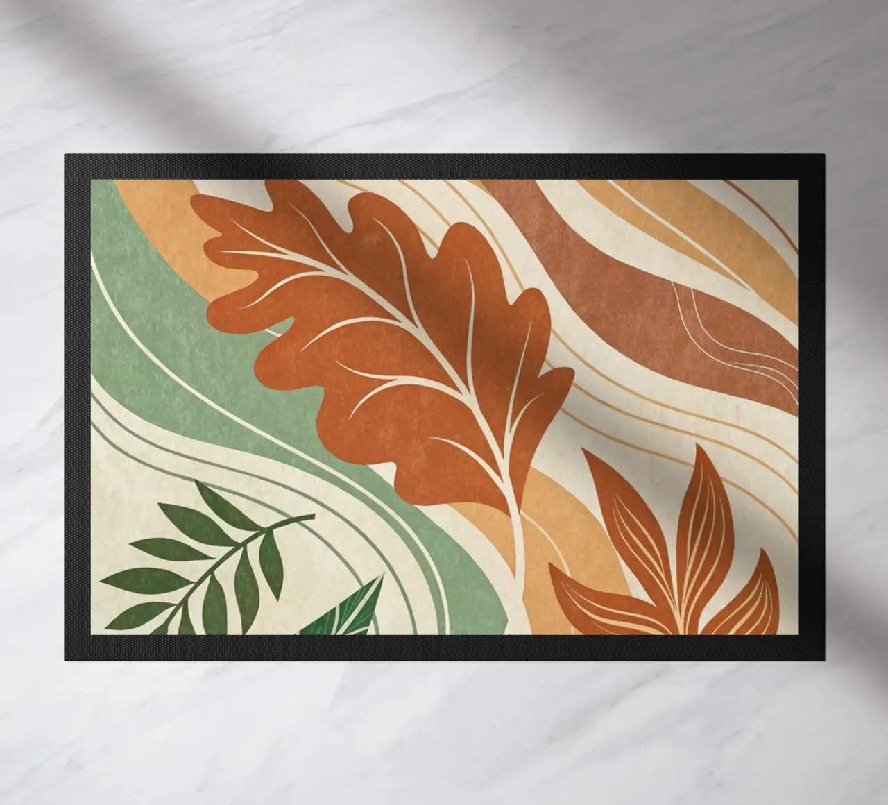 Foglie botaniche astratte di terra zerbino da Artistic-shop