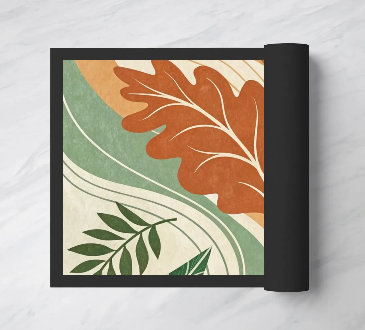 Foglie botaniche astratte di terra zerbino da Artistic-shop