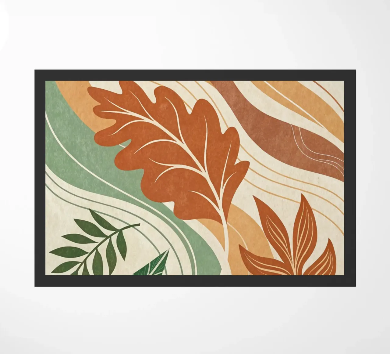 Foglie botaniche astratte di terra zerbino da Artistic-shop