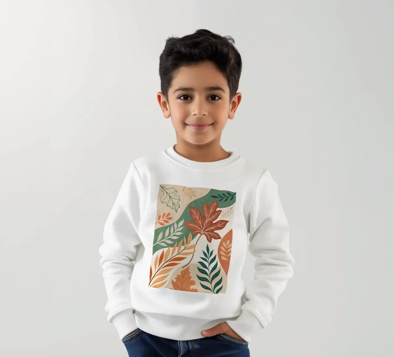 L'abbraccio dell'autunno: Un viaggio botanico astratto felpa bambino da Artistic-shop