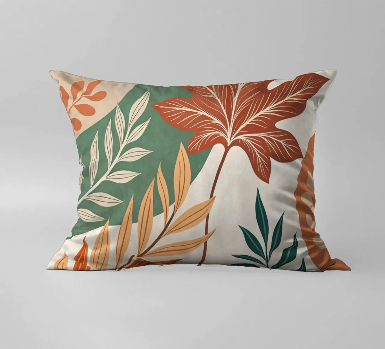 L'abbraccio dell'autunno: Un viaggio botanico astratto cuscino da Artistic-shop