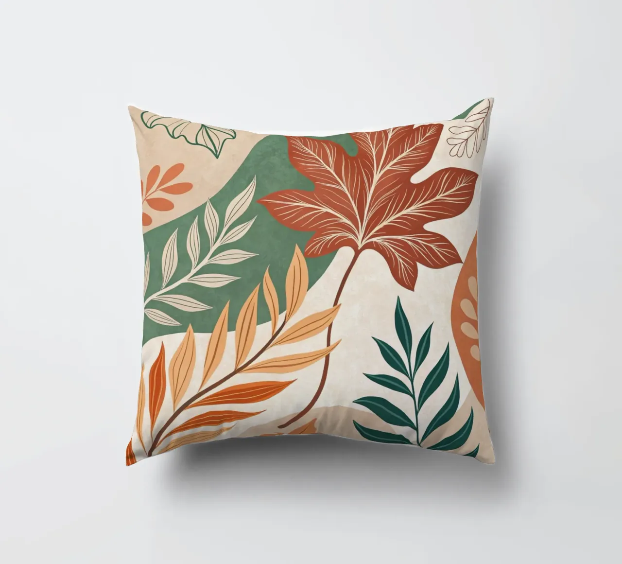 L'abbraccio dell'autunno: Un viaggio botanico astratto cuscino da Artistic-shop