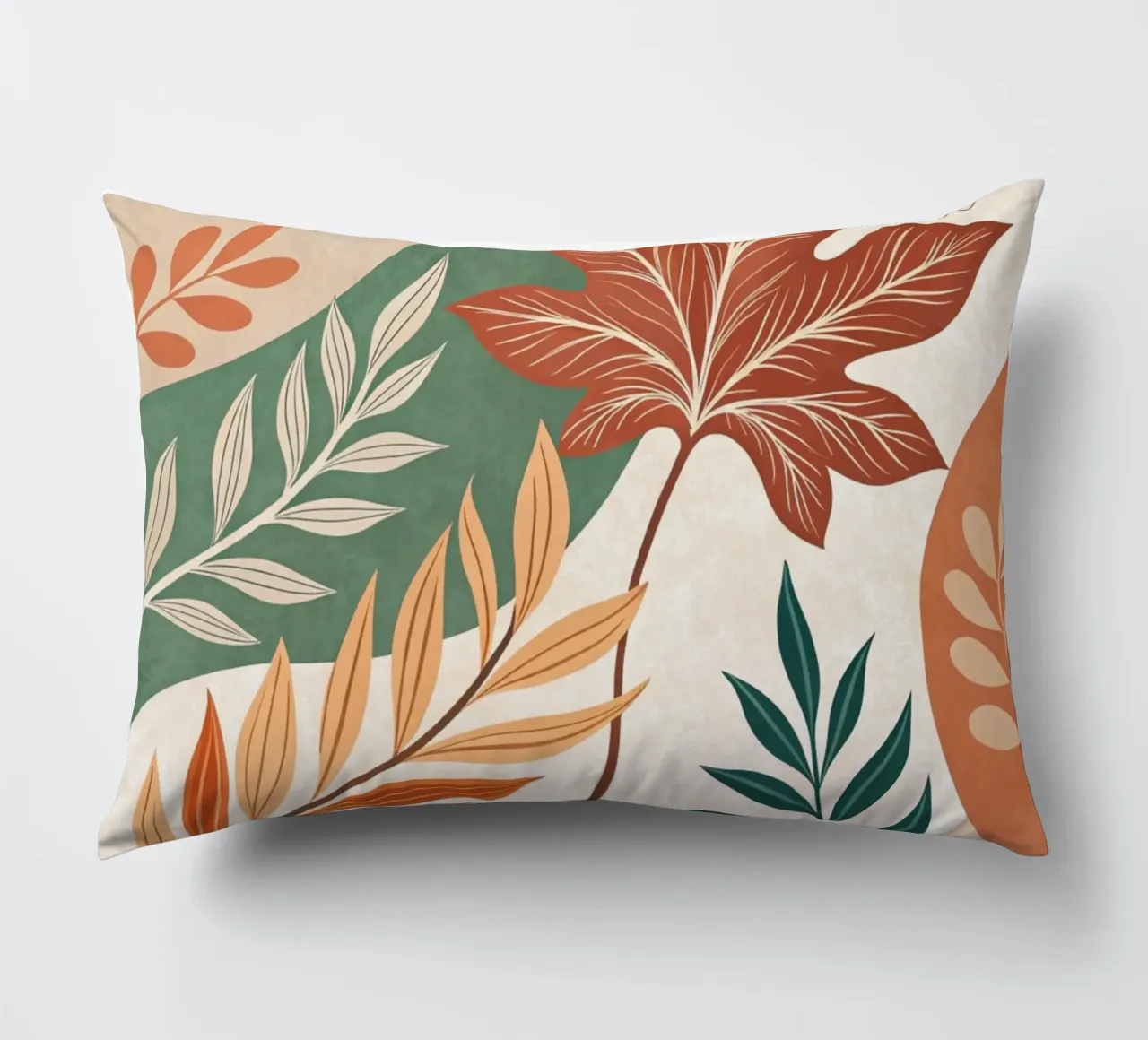 L'abbraccio dell'autunno: Un viaggio botanico astratto cuscino da Artistic-shop