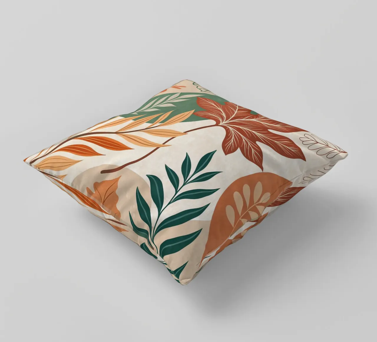 L'abbraccio dell'autunno: Un viaggio botanico astratto cuscino da Artistic-shop