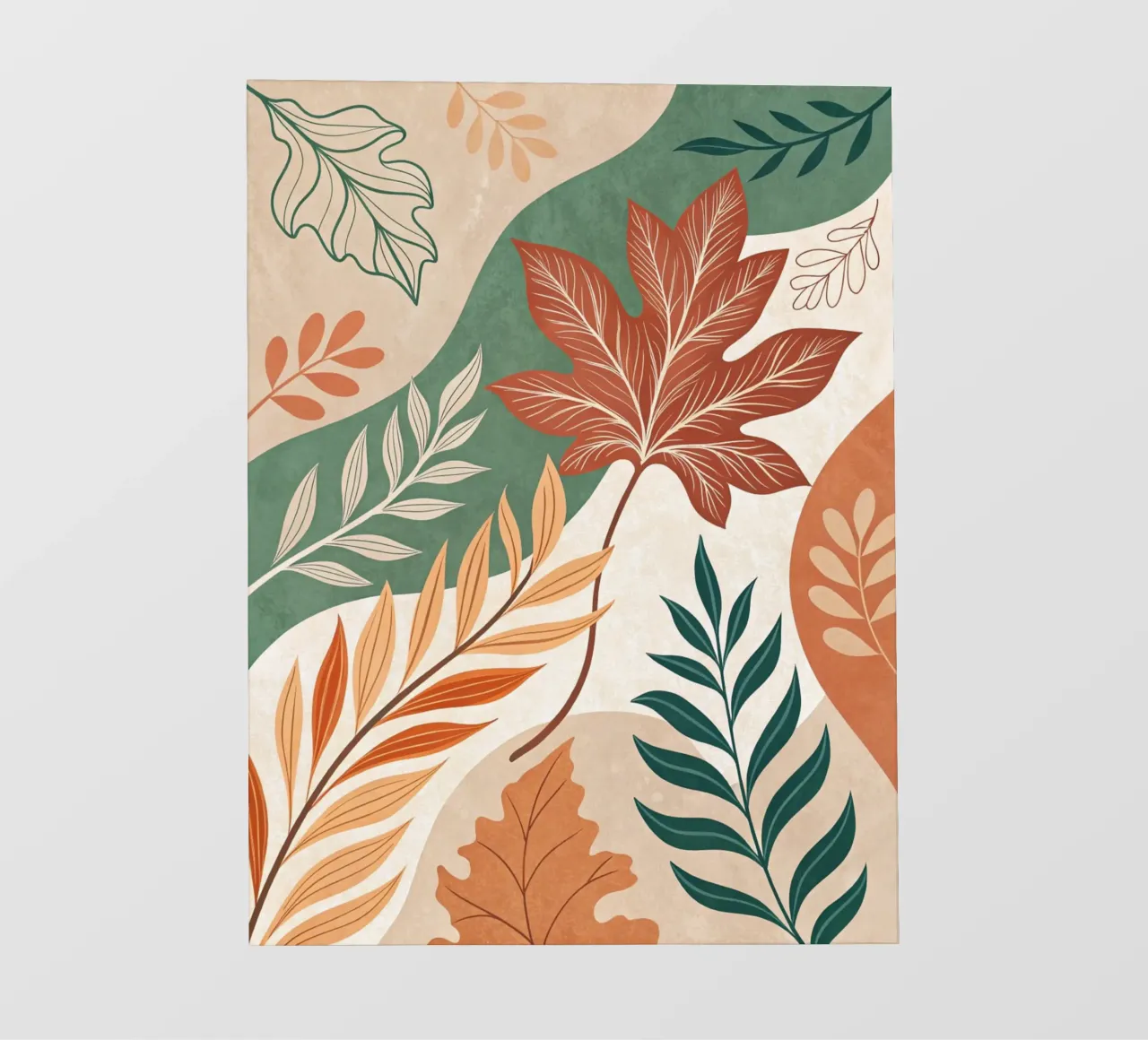 L'abbraccio dell'autunno: Un viaggio botanico astratto telo in pvc da Artistic-shop